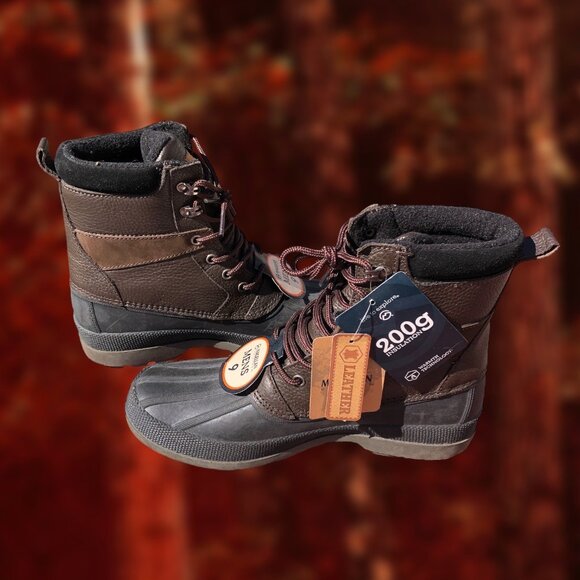 Magellan Men's Duck Boots Size 9D Leather & Man-Made Upper Waterproof New - Picture 5 of 7